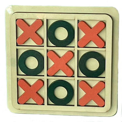 Wooden XO Three Even TIC-TAC-TOE Chess Children's Early Education Educational Entertainment Leisure Match Table Games Building Blocks Toys