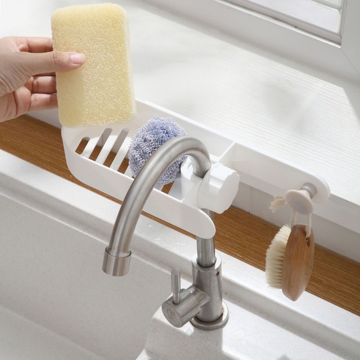 Dot Faucet Rack Household Kitchen Punch-Free Rag Sponge