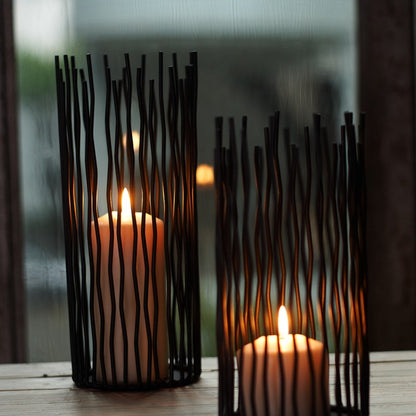 Wrought Iron Geometric Candle Holder