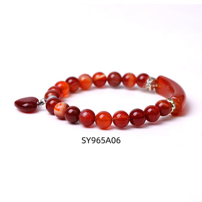 Tigereye Peach Heart Natural Stone Bridge Bracelet