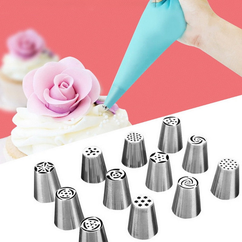 22pcs/Set Russian Tulip Icing Piping Nozzles Stainless Steel Flower