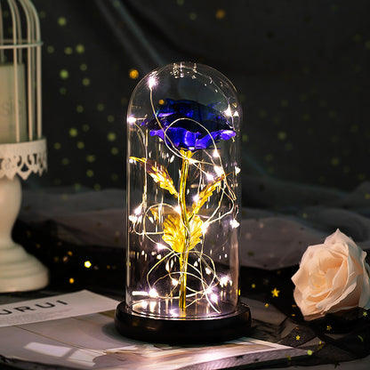 Enchanted Forever Rose Flower in Glass LED Light