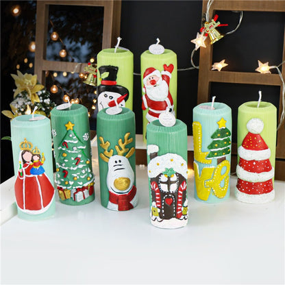 8 Nordic style Christmas Santa Claus pillar candle