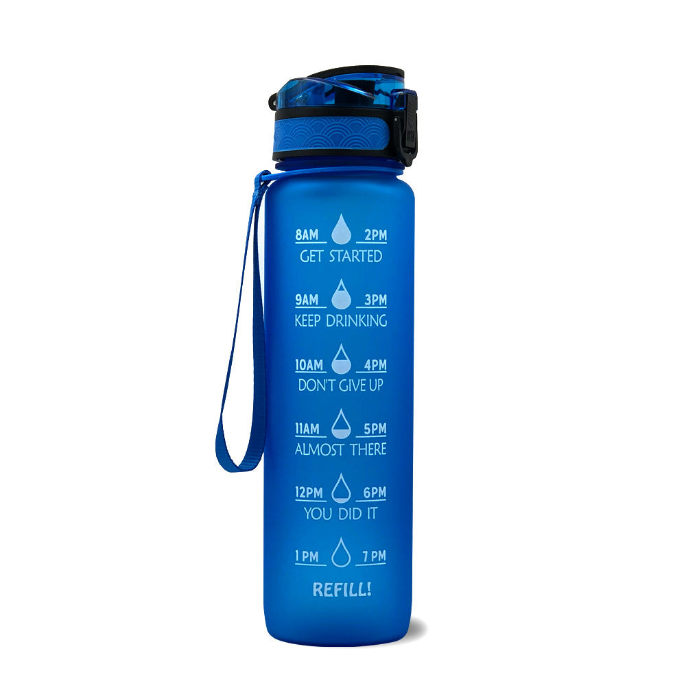 Tritan Water Bottle With Time Marker Bounce Cover Motivational Water Bottle