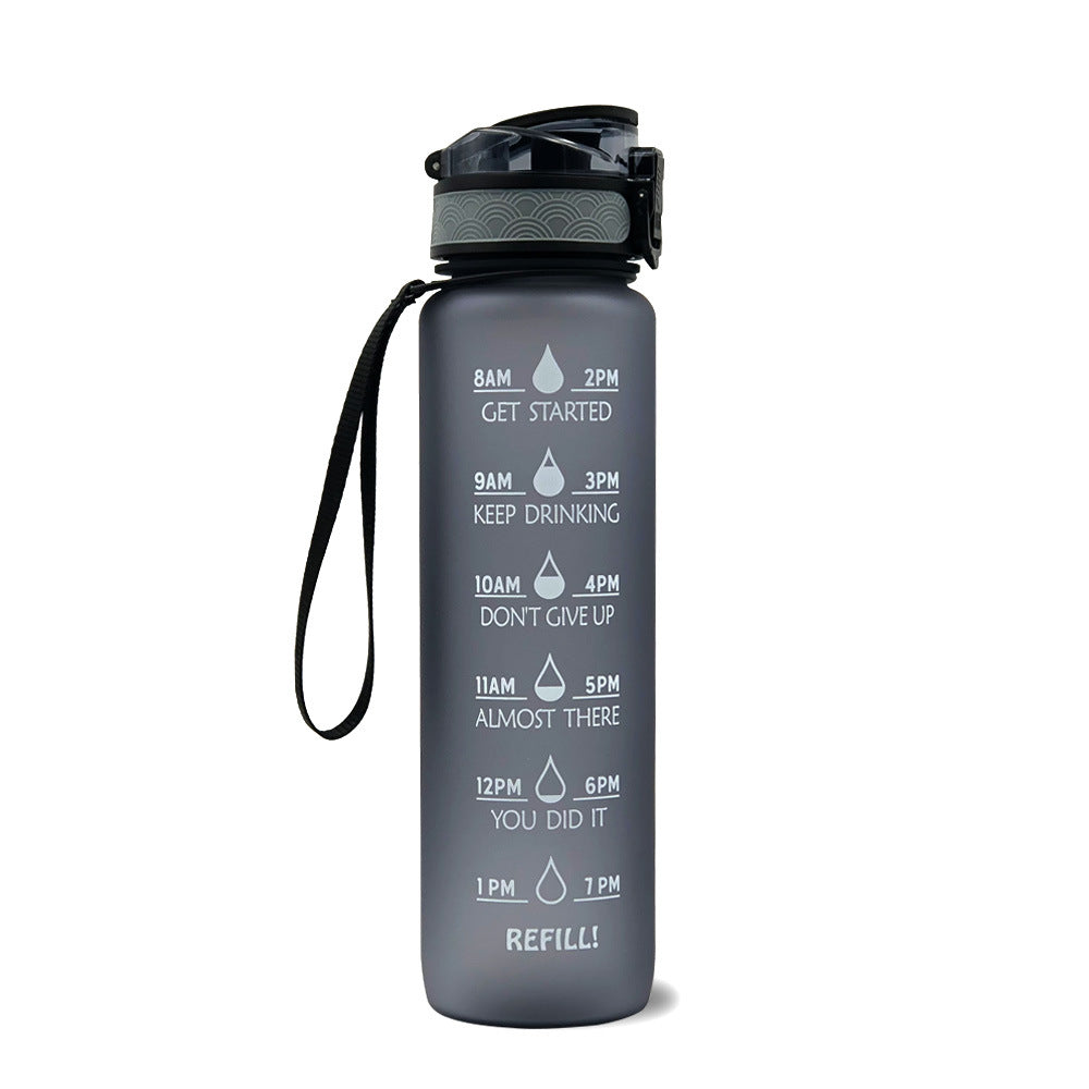 Tritan Water Bottle With Time Marker Bounce Cover Motivational Water Bottle