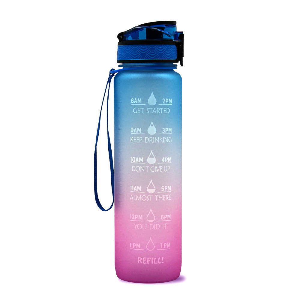 Tritan Water Bottle With Time Marker Bounce Cover Motivational Water Bottle