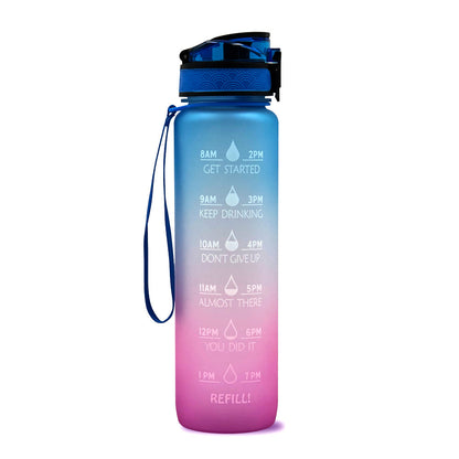 Tritan Water Bottle With Time Marker Bounce Cover Motivational Water Bottle