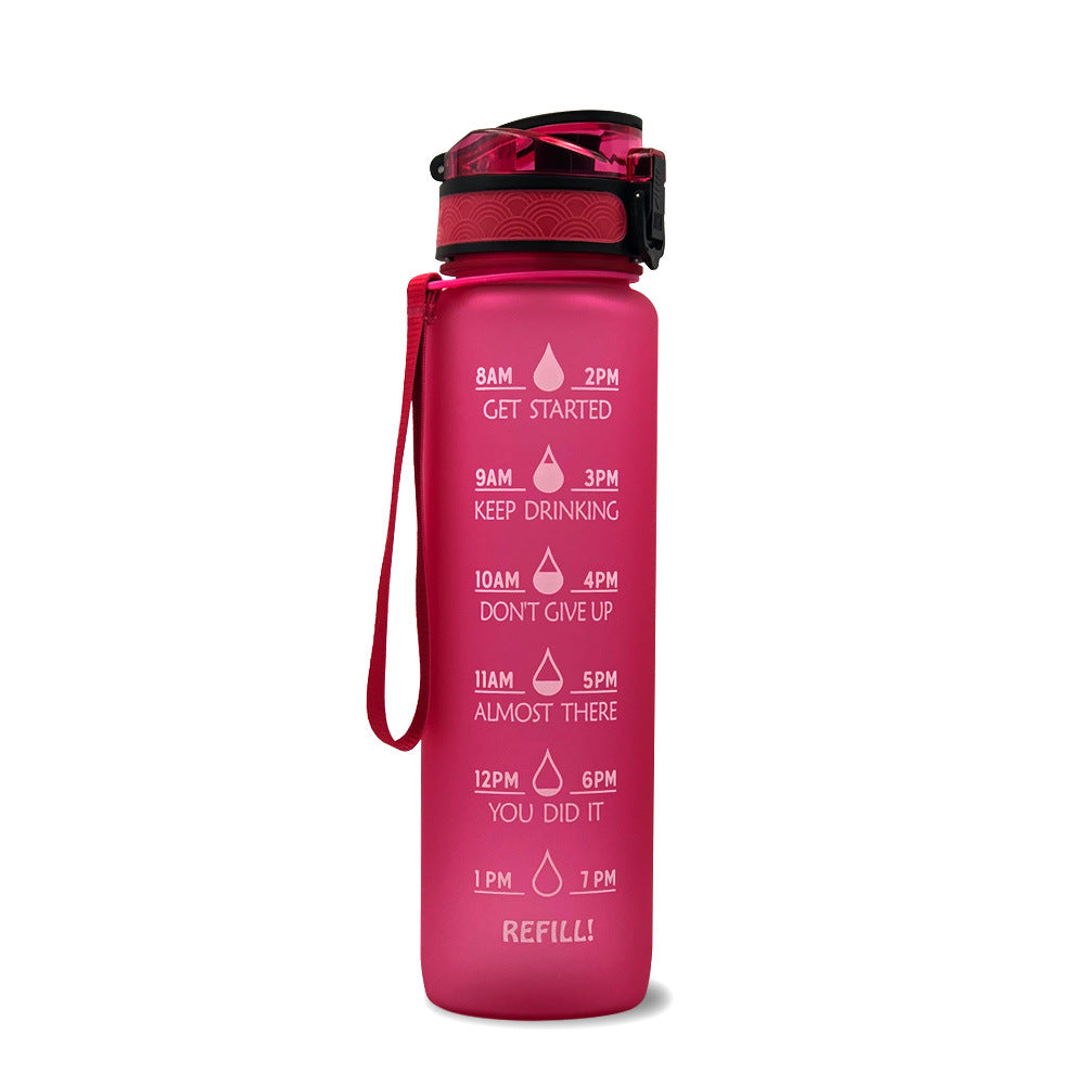 Tritan Water Bottle With Time Marker Bounce Cover Motivational Water Bottle