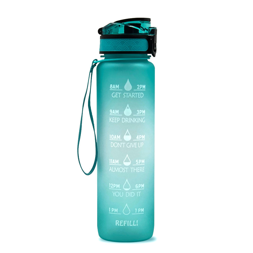 Tritan Water Bottle With Time Marker Bounce Cover Motivational Water Bottle