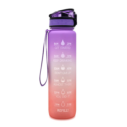 Tritan Water Bottle With Time Marker Bounce Cover Motivational Water Bottle