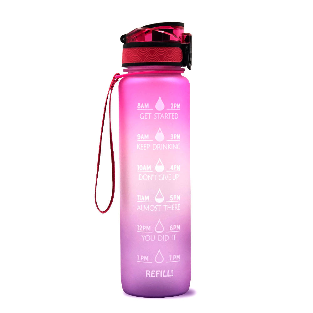 Tritan Water Bottle With Time Marker Bounce Cover Motivational Water Bottle