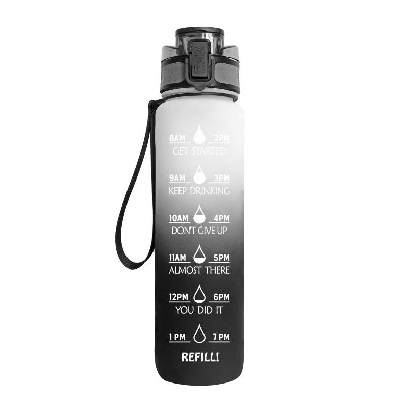 Tritan Water Bottle With Time Marker Bounce Cover Motivational Water Bottle