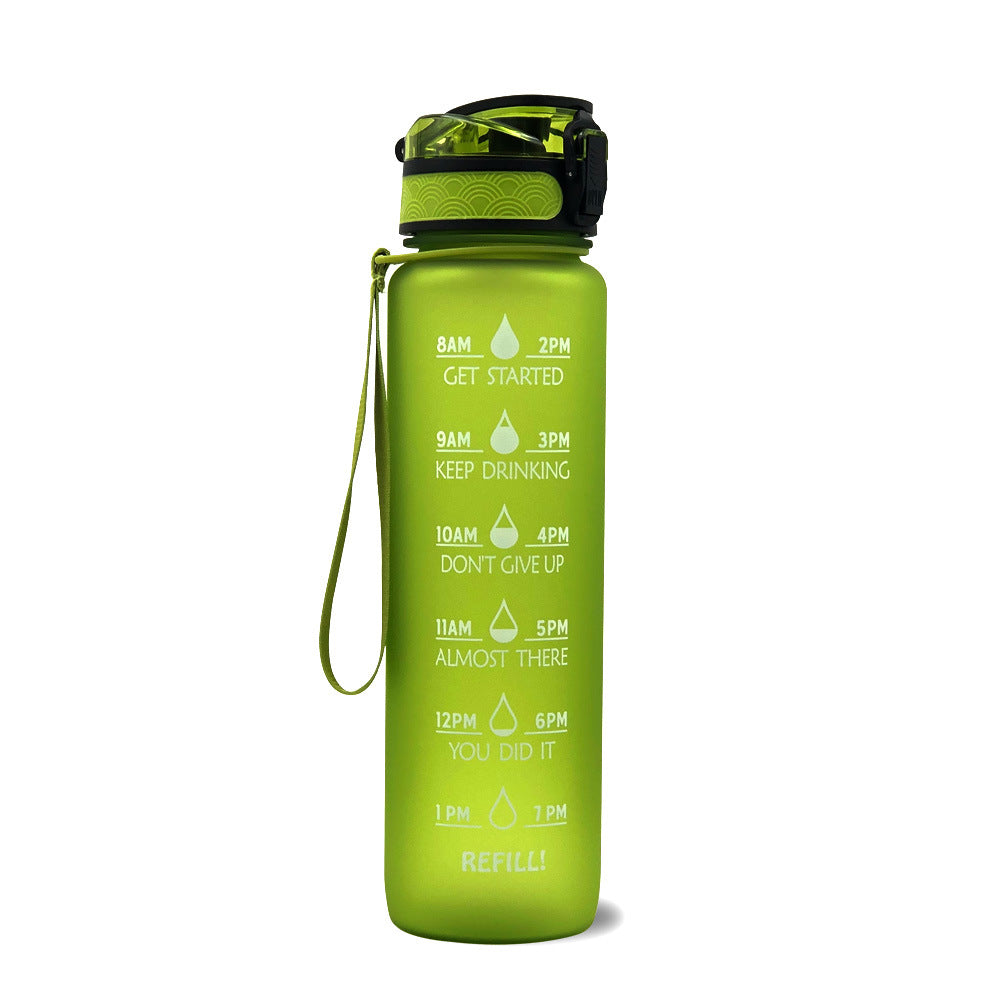 Tritan Water Bottle With Time Marker Bounce Cover Motivational Water Bottle