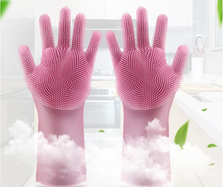 Silicone Heat-resistant Cleaning Brush Scrubbing Gloves