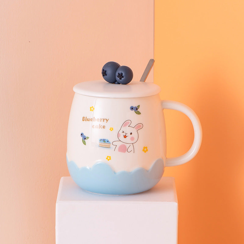 Creative Cute Embossed Ceramic Cup