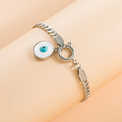 Evil Eye Stainless Steel Statement Bracelet