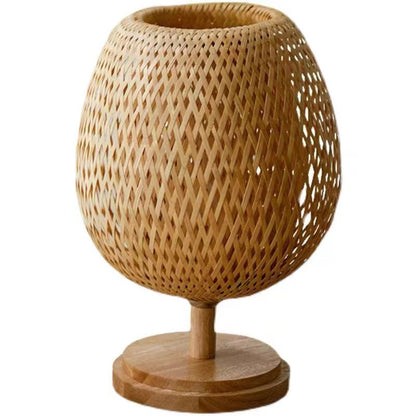 Japanese Zen Style Bamboo Woven Desk Lamp