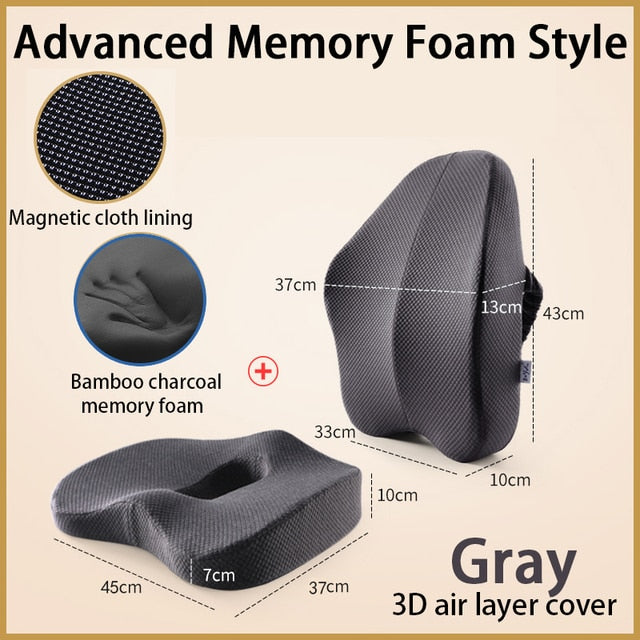 Memory Foam Seat Cushion and Orthopedic Pillow