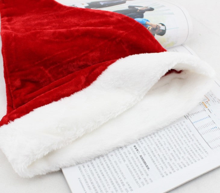 Christmas Goods Christmas Dense Velvet Short Plush Santa Hat