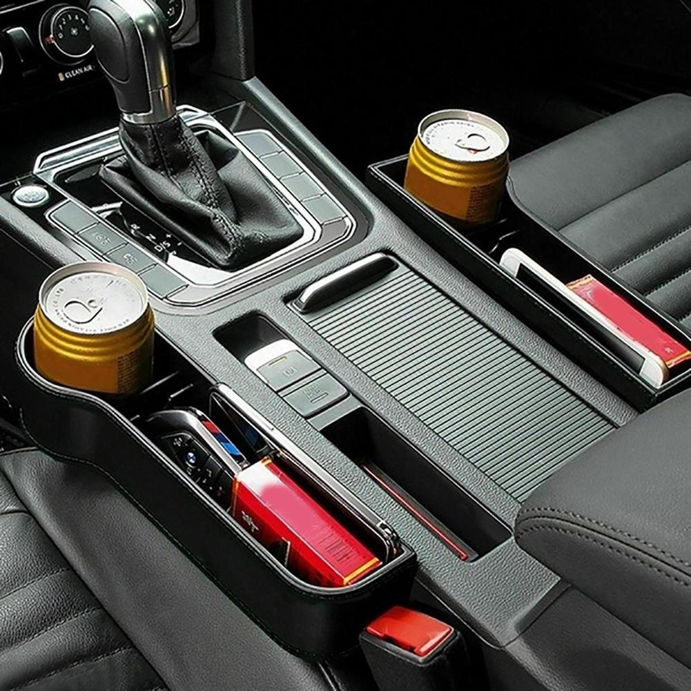 The New 1Pair Universal Auto Car Seat Crevice Plastic Storage Box Cup Phone Holder Organizer Reserved design Accessories