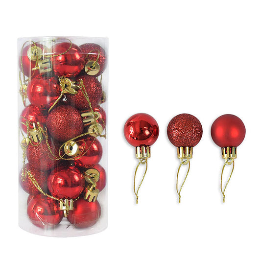 3CM24pcs Bright Matte Christmas Balls