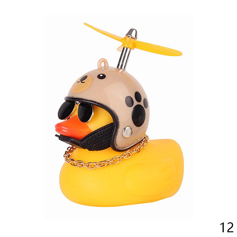 Car Duck with Helmet Broken Wind Small Yellow Duck Road Bike Motor