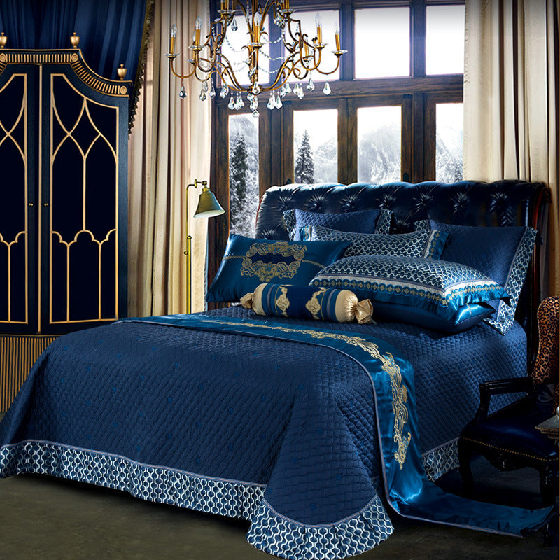 Four-piece embroidered jacquard bed sheet