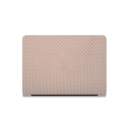 Milk Tea Color Leather Woven Computer Case