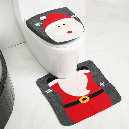 Merry Christmas Bathroom Curtain Santa Claus Toilet Seat Christmas Decorations