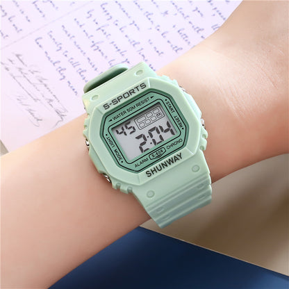 Waterproof Luminous Small Square Student Electronic Watch