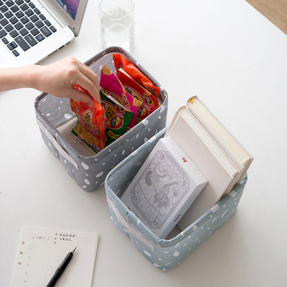 Household Cotton And Linen Fabric Storage Basket