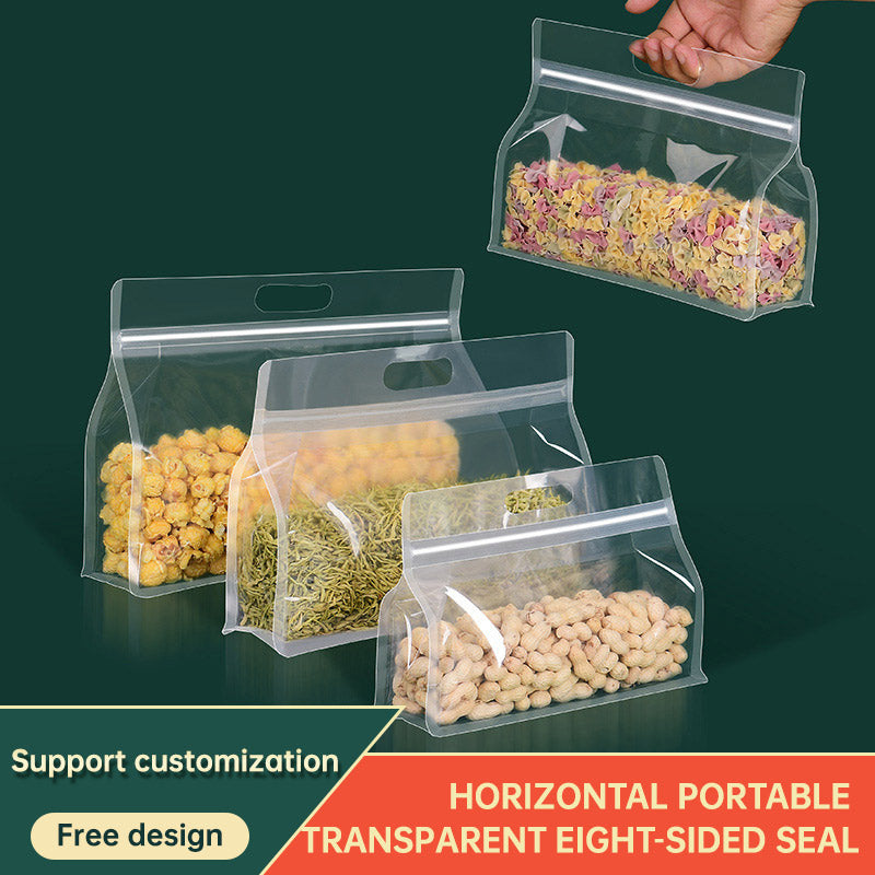 portable transparent octagonal sealed packaging bag