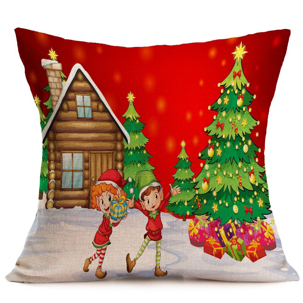 Christmas festive pattern car sofa pillow pillowcase