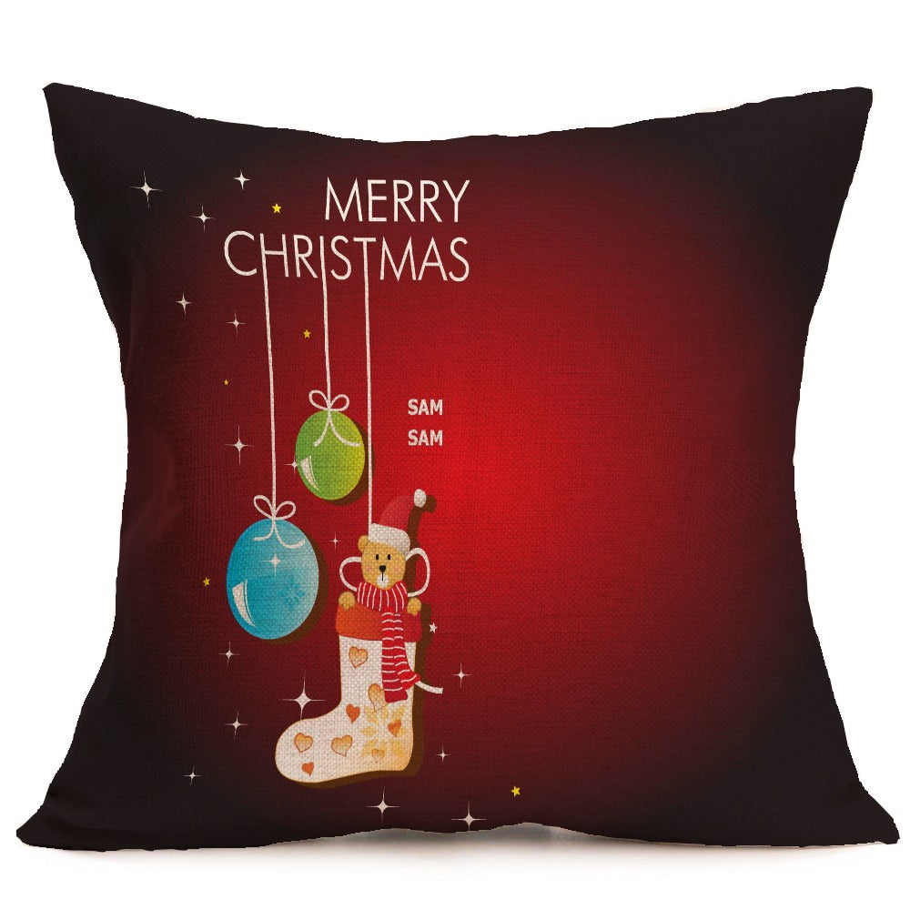 Christmas festive pattern car sofa pillow pillowcase