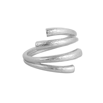 Silver Color Cute Interweave Personality Adjustable Ring Fine Jewelry For Women Party Elegant Accessories