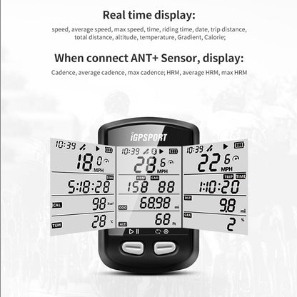 iGPSPORT iGS10S Stopwatch GPS Bicycle Computer ANT+ Heart Rate Cadence