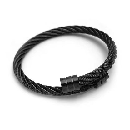 Titanium Steel Wire Bracelet Male Hip-Hop Punk Opening Elastic Jewelry Fashion