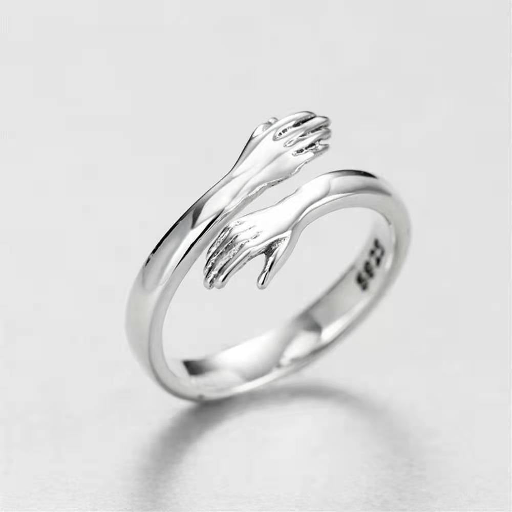 Two Hands Embrace Joint Ring Love's Two Hands Embrace Ring Jewelry Opening Women's Style