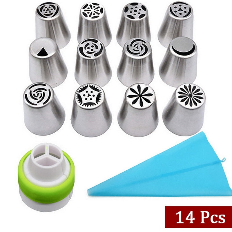 22pcs/Set Russian Tulip Icing Piping Nozzles Stainless Steel Flower