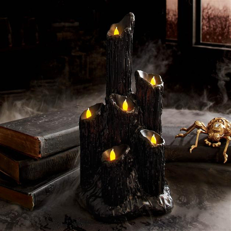 Halloween Candlestick Melting Candle Cluster Melting Black Lava Candle Holder