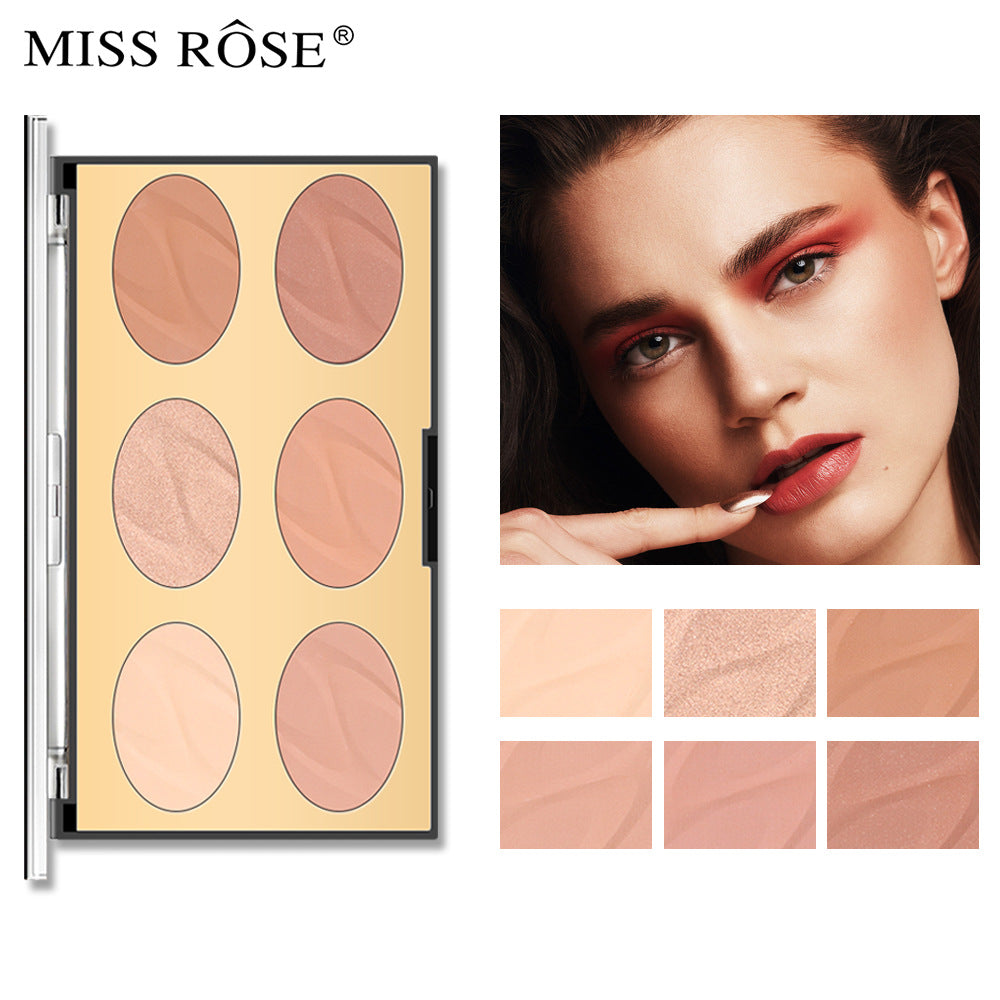 Wet And Dry Matte Multi-Function Six Color Nose Shadow Silhouette High Gloss Powder Oil Waterproof Durable Honey Powder