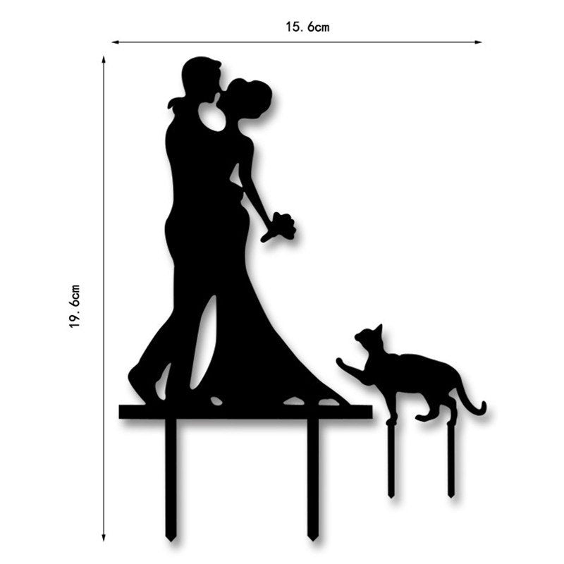 Acrylic Wedding Cake Topper Romantic Couple design