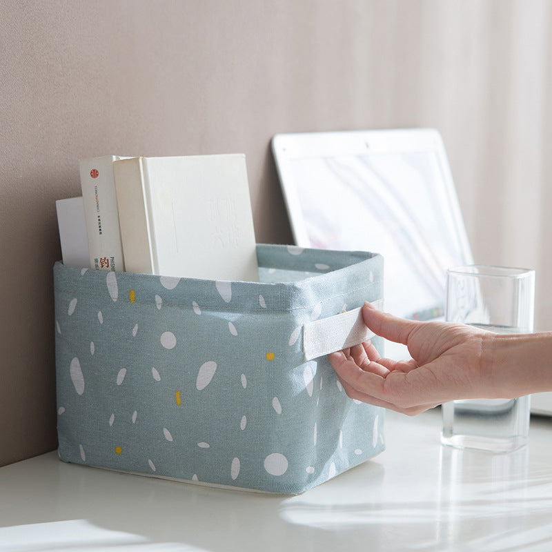 Household Cotton And Linen Fabric Storage Basket