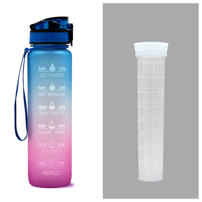 Tritan Water Bottle With Time Marker Bounce Cover Motivational Water Bottle