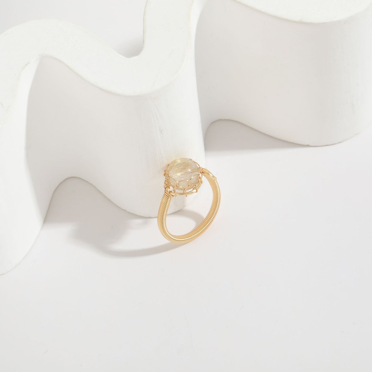 European and American Natural Stone Ring