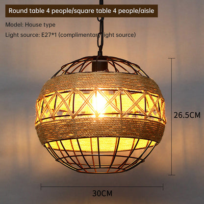 Chandelier, Household, Commercial, Hemp Rope Lamp