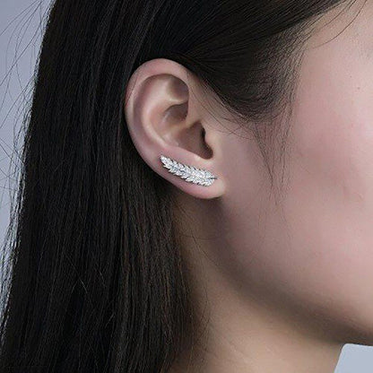 Huitan Luxury Leaf Shape Women Earrings