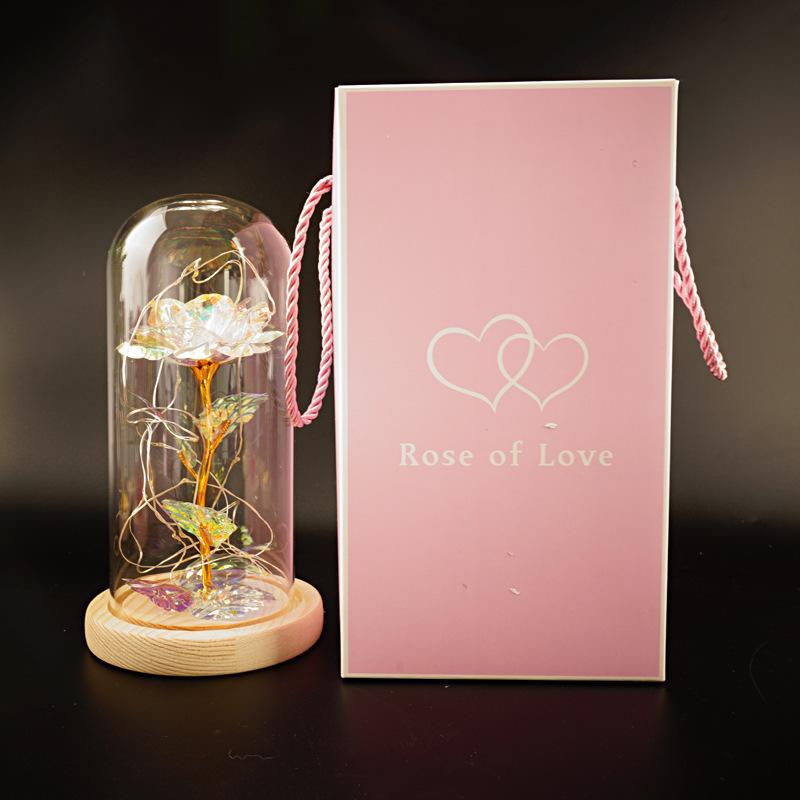 Enchanted Forever Rose Flower in Glass LED Light