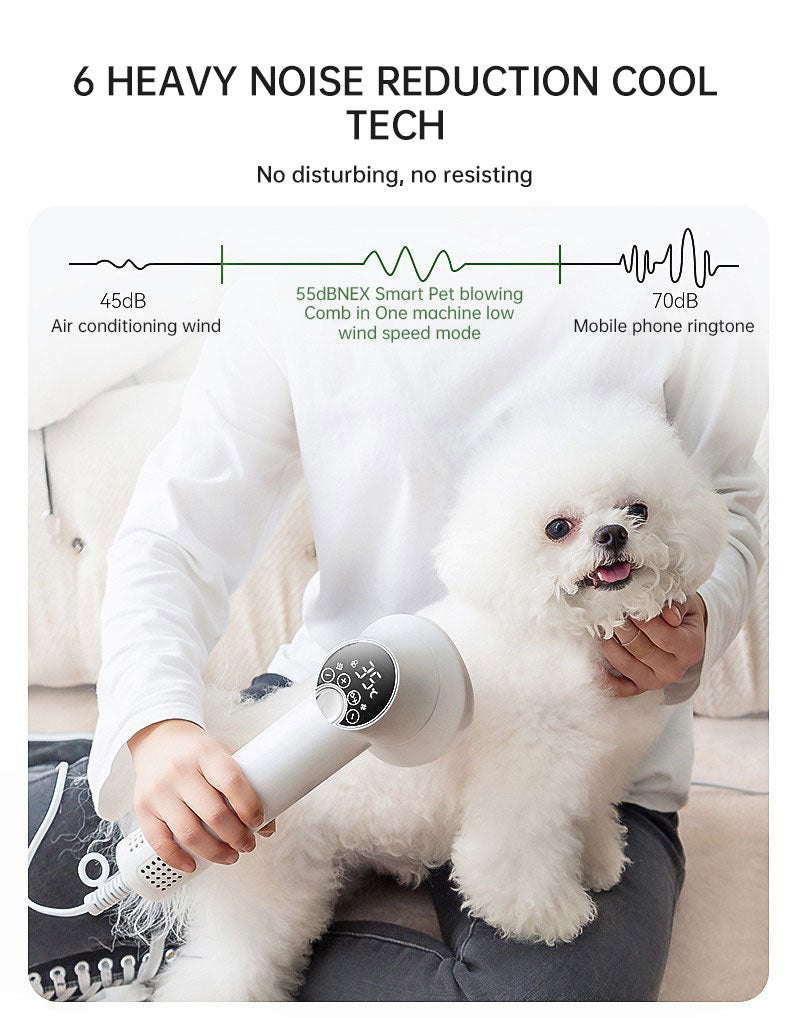 Smart Pet Hair Dryer Dog Golden Retriever Cat Grooming Hairdressing Blow & Comb Silent No Harm Pet Cleaning Supplies Pet Product