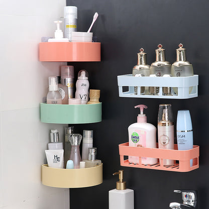 Toilet Rack Wall-Mounted Bathroom Punch-Free Rack Toilet Suction Wall Suction Cup Bathroom Storage Tripod